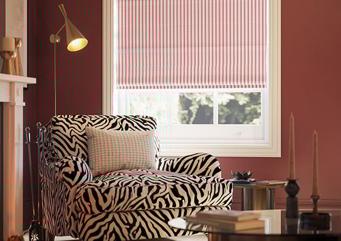 Lace Stripes, Rouge - Motorised Roman Blind - Image 5